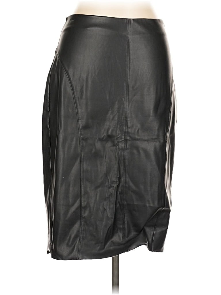 Pre-owned Express Faux Leather Skirt In Black