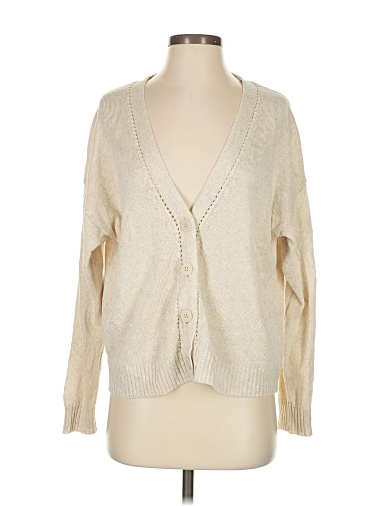 Pre-owned Max Studio Cardigan Sweater In White