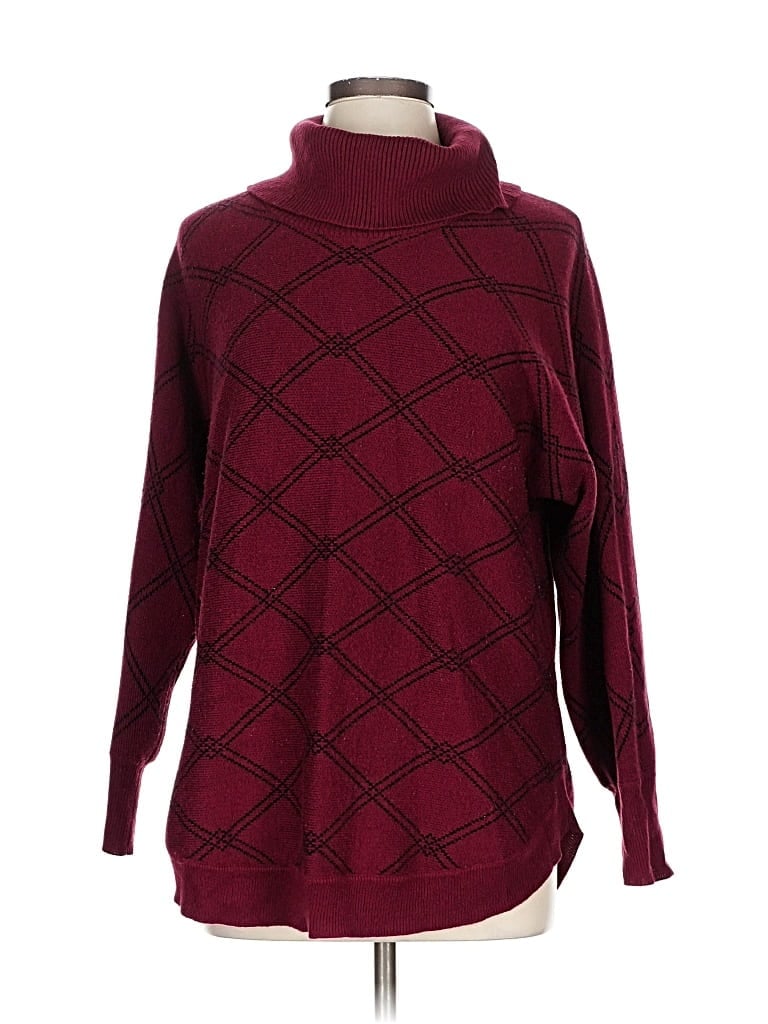 Pre-owned Liz Claiborne Turtleneck Sweater In Burgundy