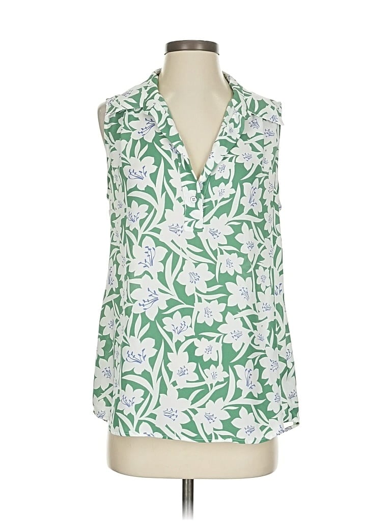 Pre-owned Cabi Sleeveless Blouse In Green