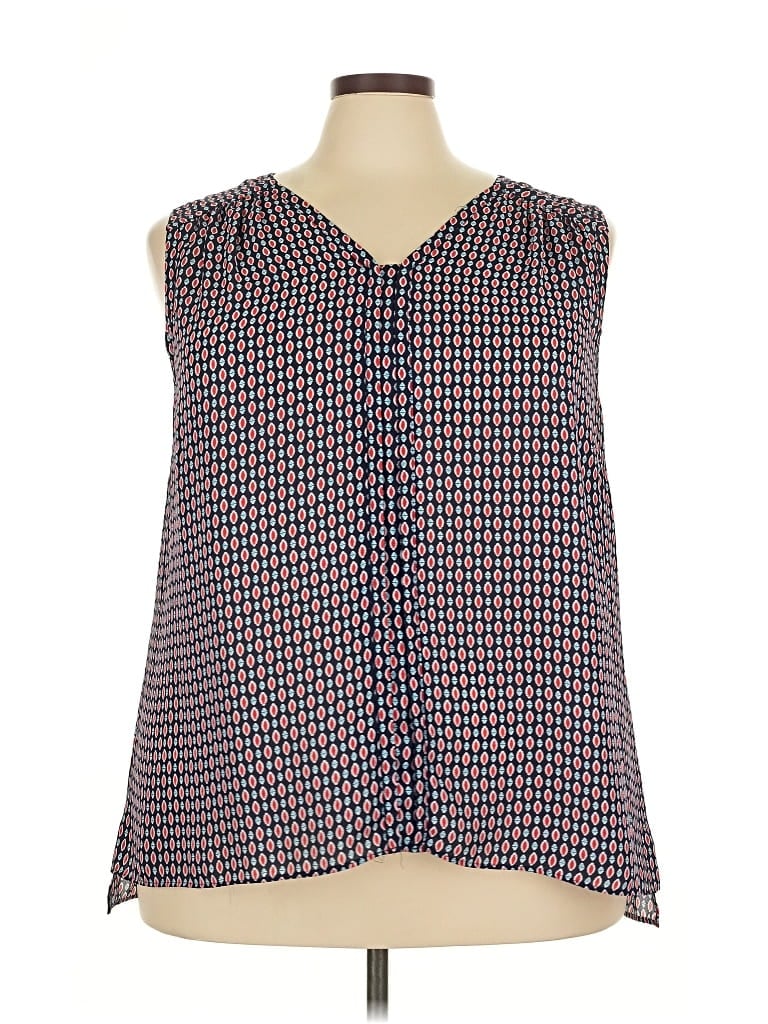 Pre-owned Roz & Ali Sleeveless Blouse In Blue