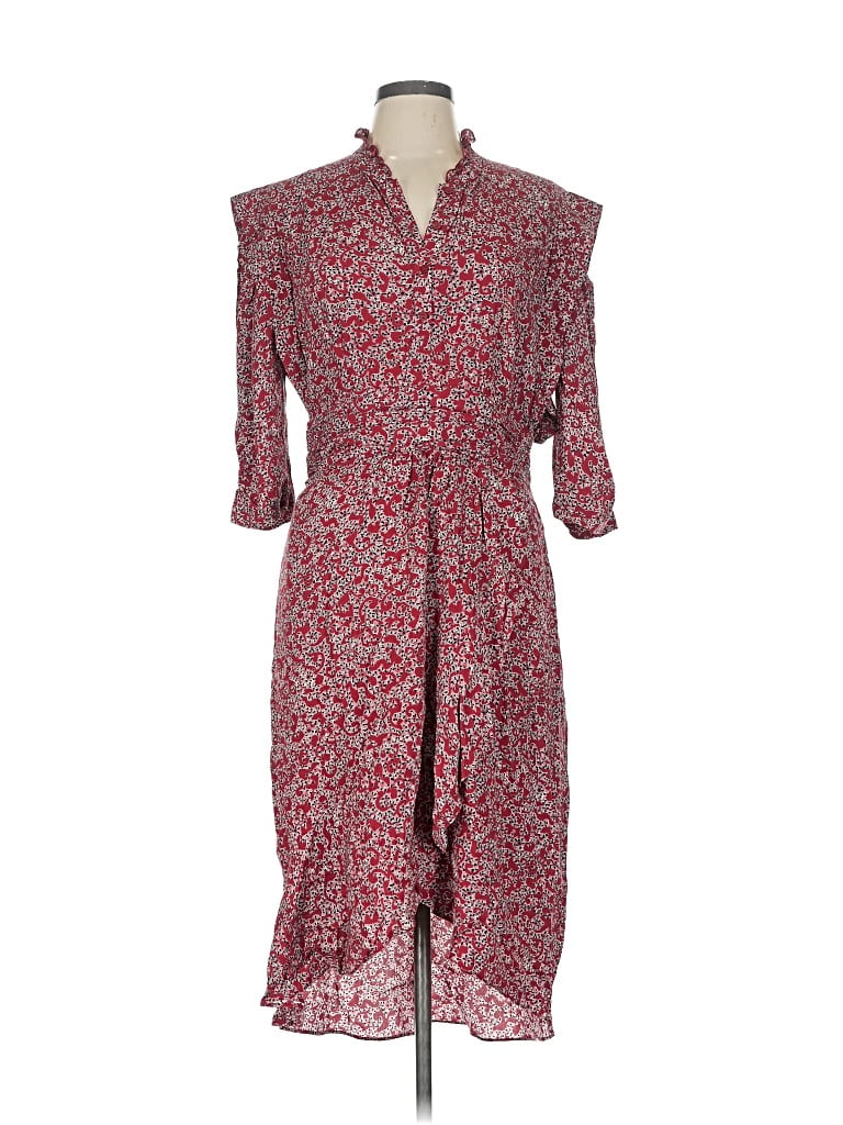 Pre-owned Ba&sh Casual Dress In Burgundy