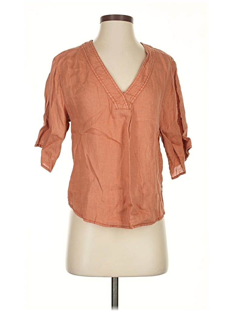 Pre-owned Pilcro 3/4 Sleeve T-shirt In Brown