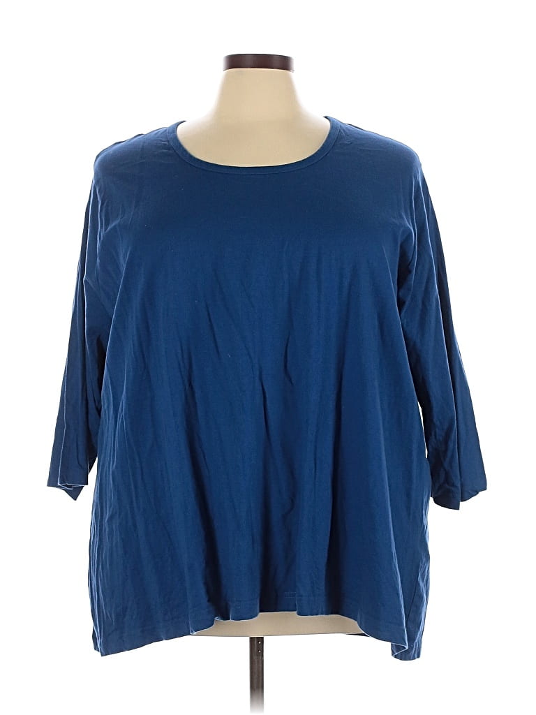 Pre-owned Ulla Popken 3/4 Sleeve T-shirt In Blue