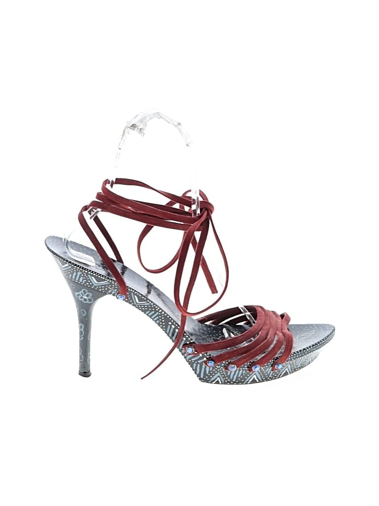 Pre-owned René Caovilla Sandals In Burgundy