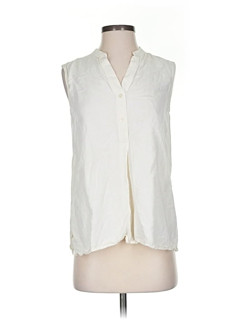 Pre-owned Uniqlo Sleeveless Button Down Shirt In White