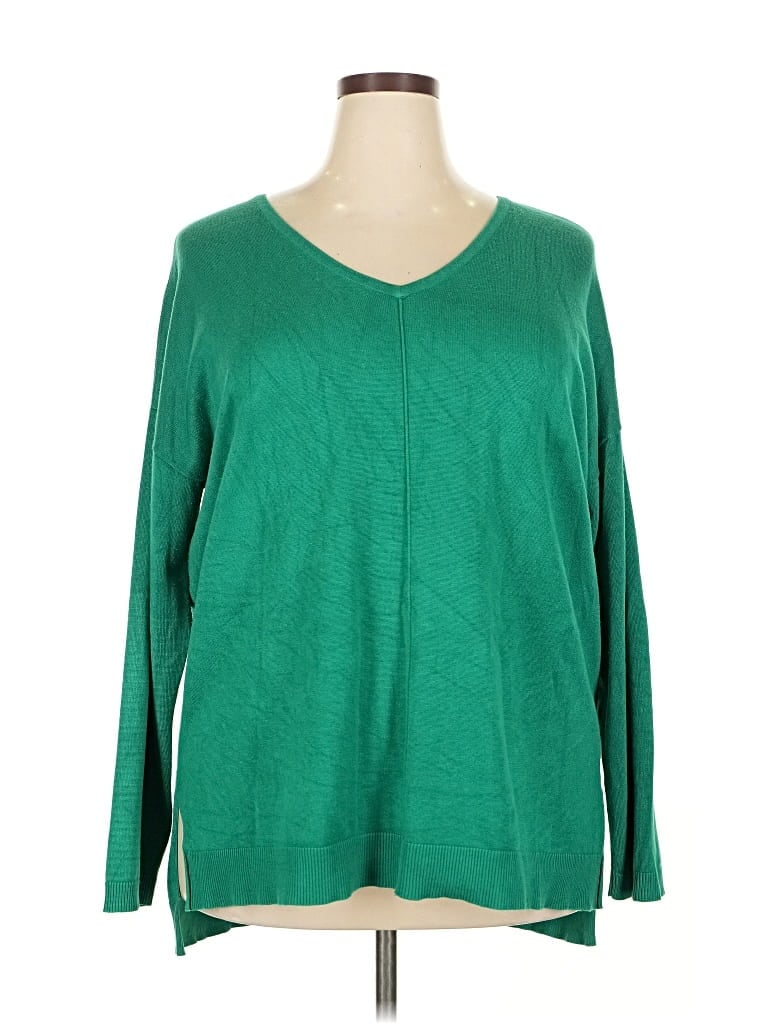 Pre-owned Lane Bryant Pullover Sweater In Green
