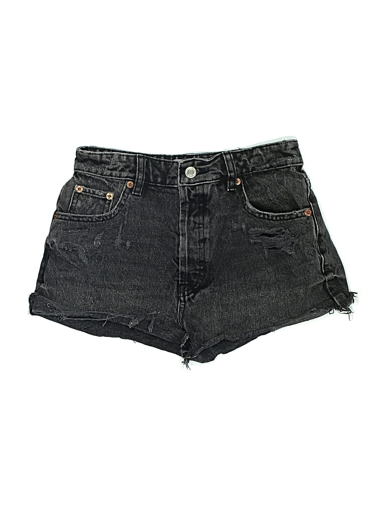 Pre-owned Zara Denim Shorts In Black