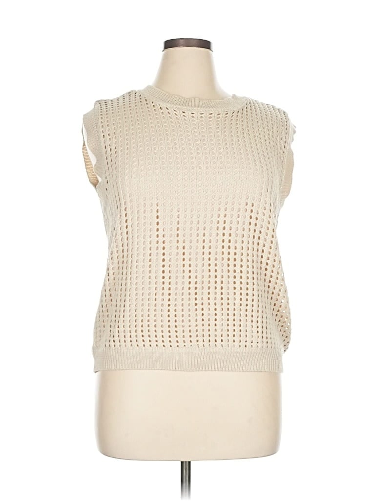 Pre-owned Nine Britton Sweater Vest In White