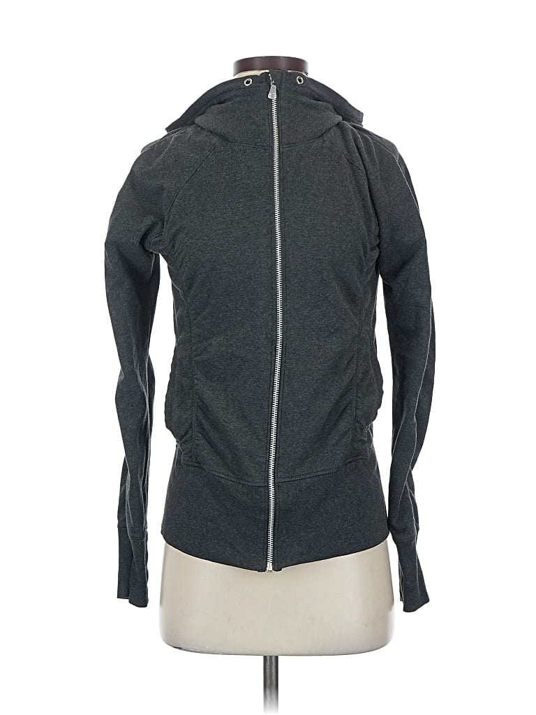 Pre-owned Champion Zip Up Hoodie In Gray