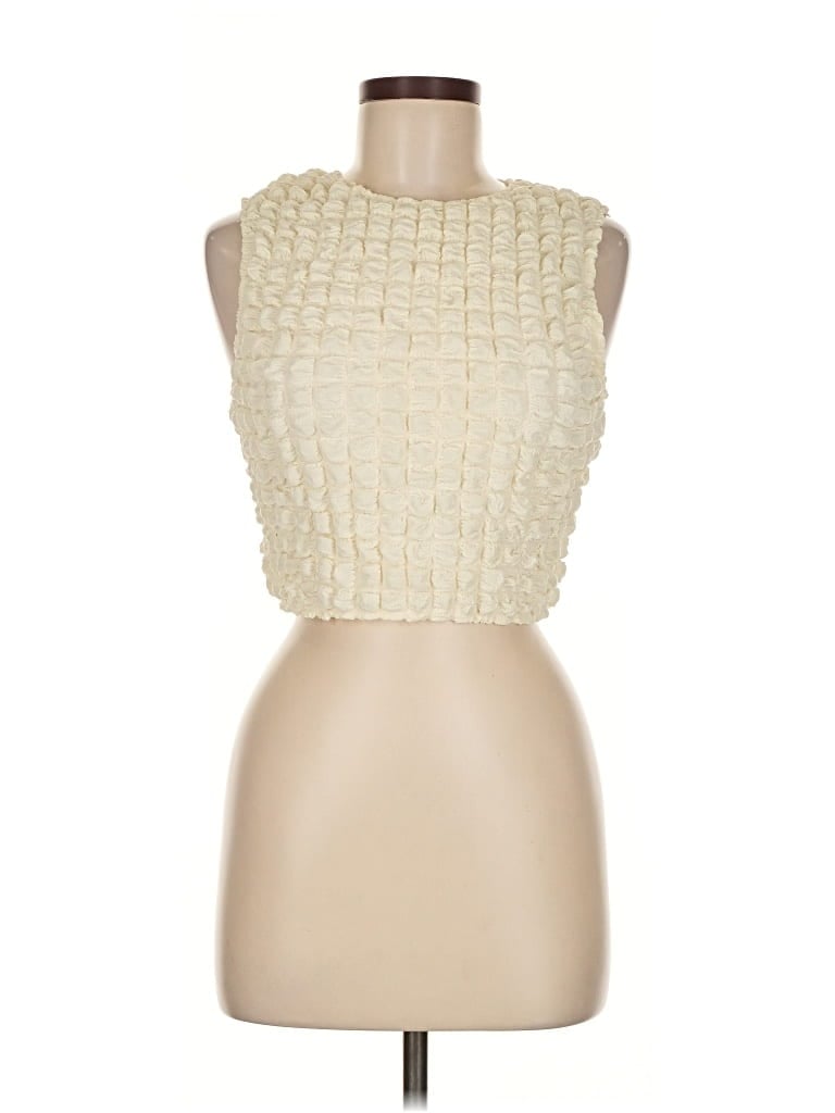 Pre-owned Princess Polly Sleeveless Blouse In White