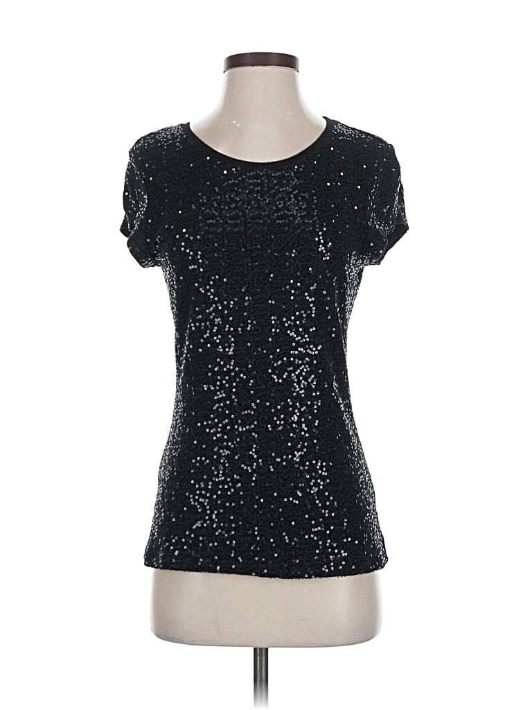 Pre-owned Inc International Concepts Short Sleeve Top Black Scoop Neck Tops