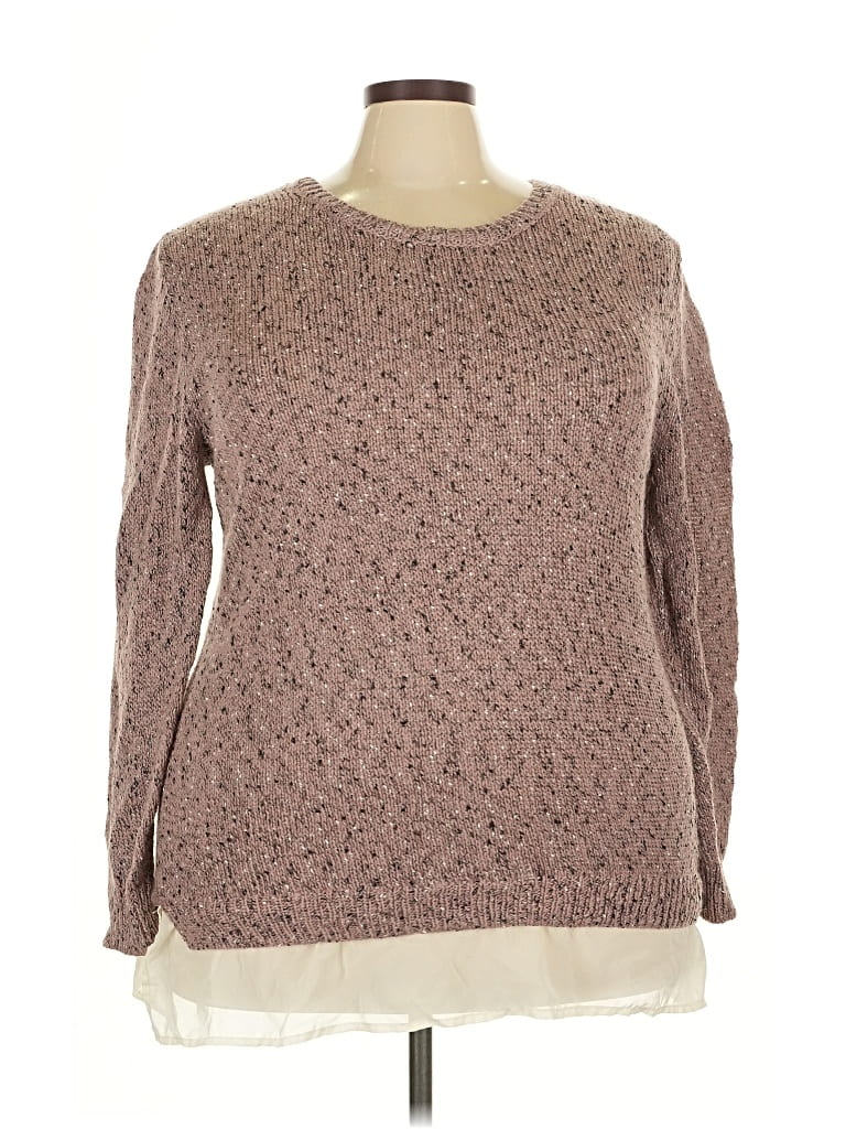Pre-owned Lane Bryant Pullover Sweater In Brown
