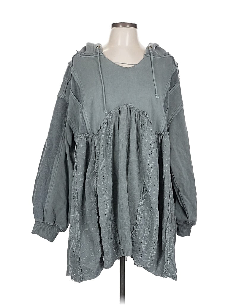 Pre-owned Free People Poncho In Gray
