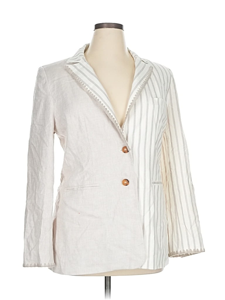 Pre-owned Sam Edelman Blazer Jacket In White