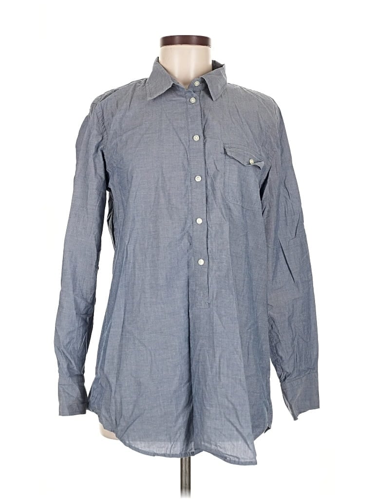 Pre-owned J.crew Mercantile Long Sleeve Button Down Shirt In Blue