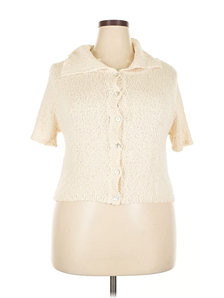 Pre-owned Fashion Nova Cardigan Sweater In White