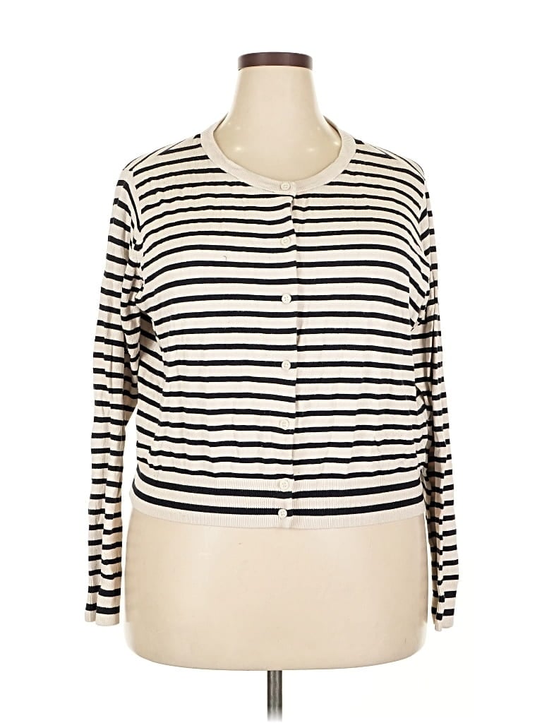 Pre-owned H&m Cardigan Sweater In White