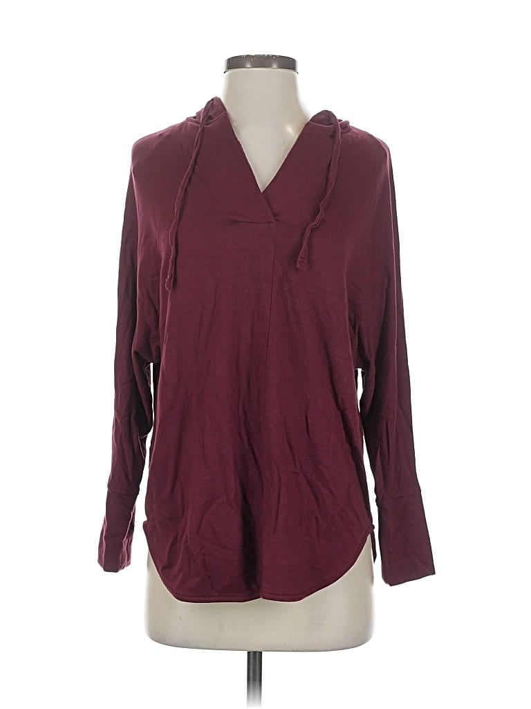 Pre-owned Lou & Grey Pullover Sweater In Burgundy
