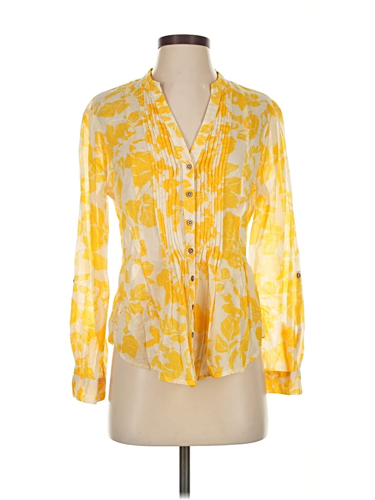Pre-owned Maeve 3/4 Sleeve Blouse In Yellow