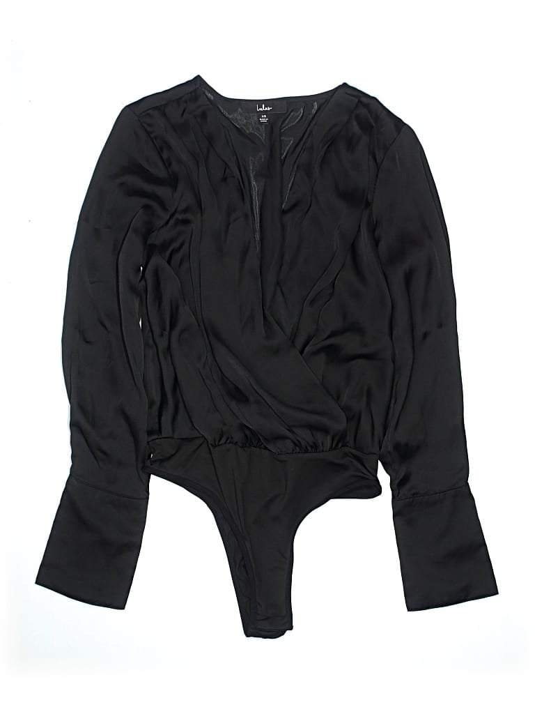Pre-owned Lulus Long Sleeve Blouse In Black