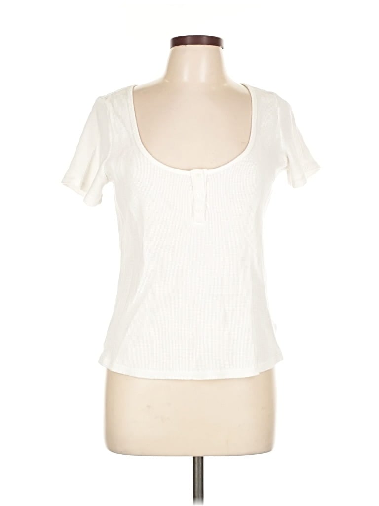 Pre-owned Old Navy Short Sleeve Top Ivory Sweetheart Neckline Tops In White