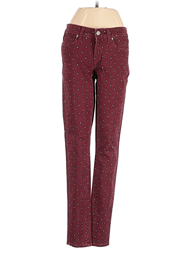 Pre-owned Paige Jeans In Burgundy