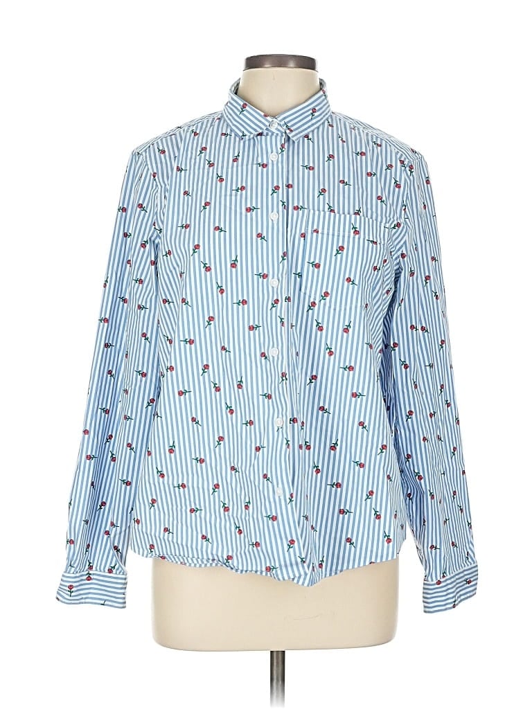 Pre-owned Banana Republic Long Sleeve Button Down Shirt In Blue