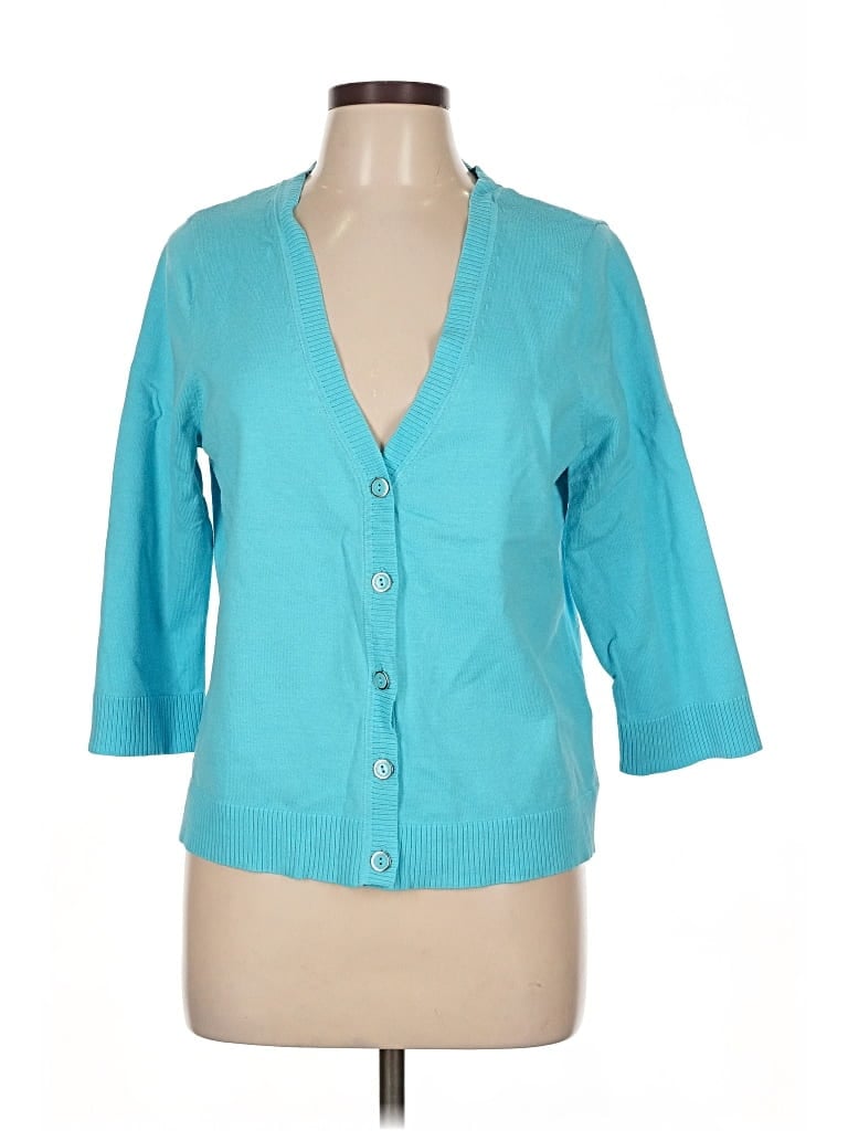 Pre-owned Isaac Mizrahi Live Cardigan Sweater In Blue