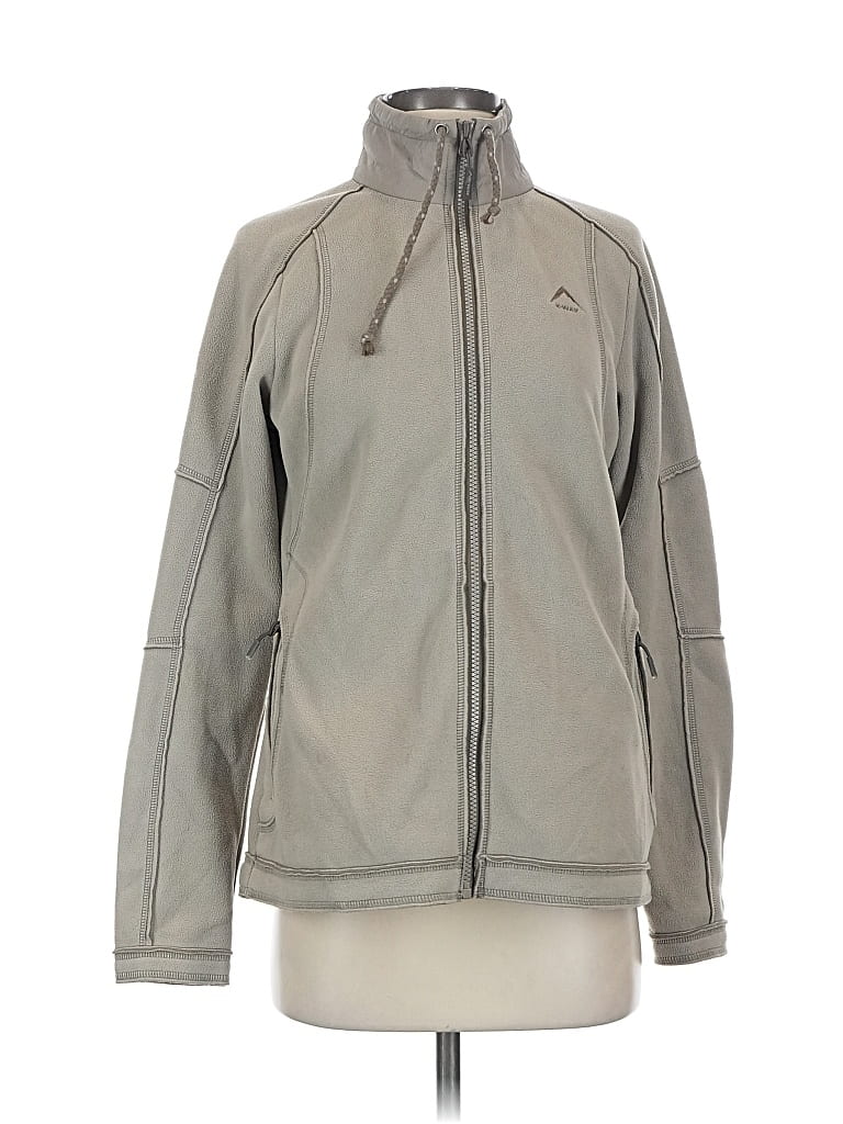 Pre-owned K-way Zip Up Hoodie In Gray
