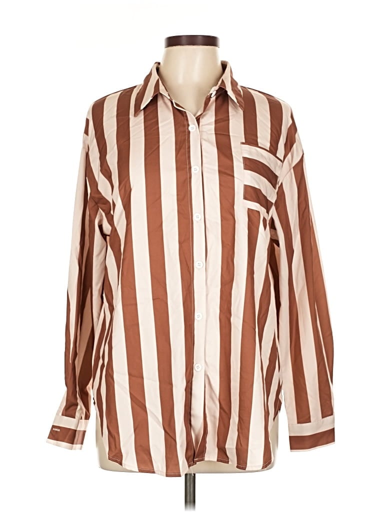 Pre-owned Unbranded Long Sleeve Blouse In Brown