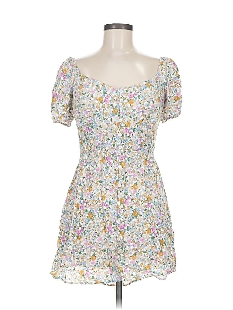 Pre-owned Elodie Casual Dress In White