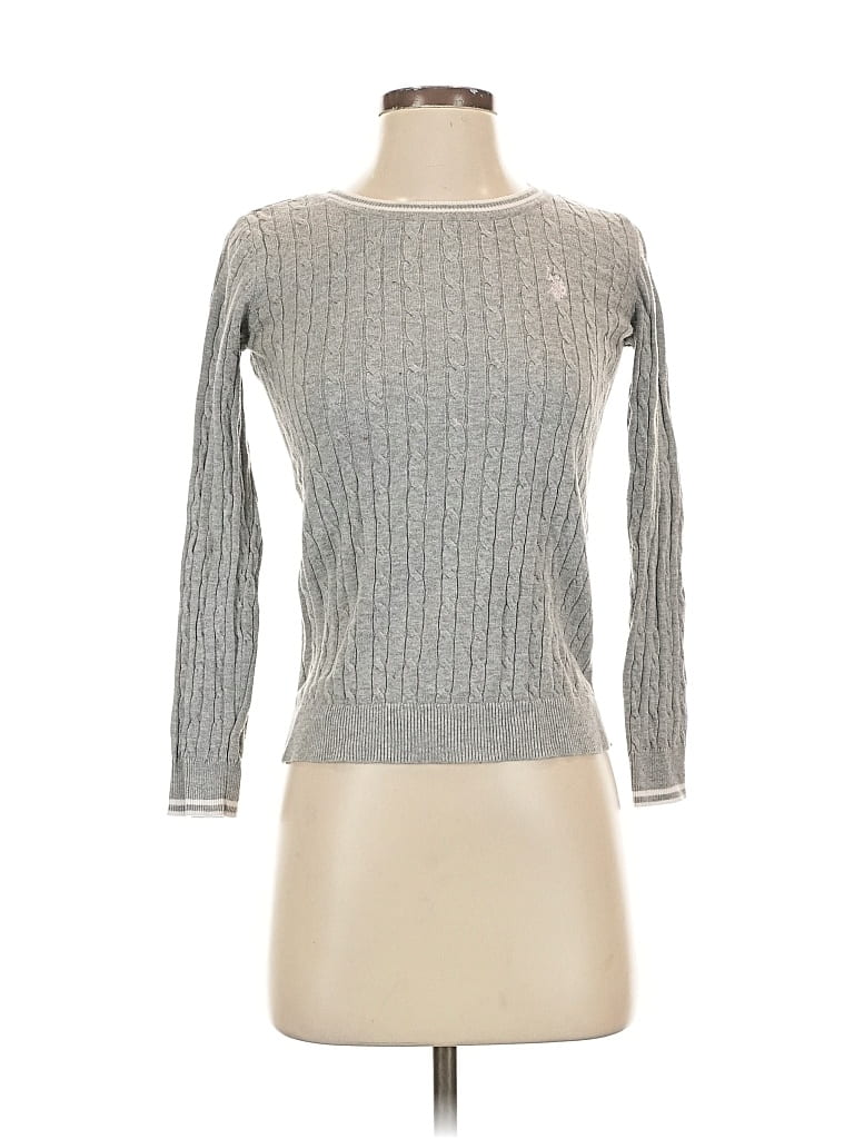 Pre-owned U.s. Polo Assn Pullover Sweater In Silver