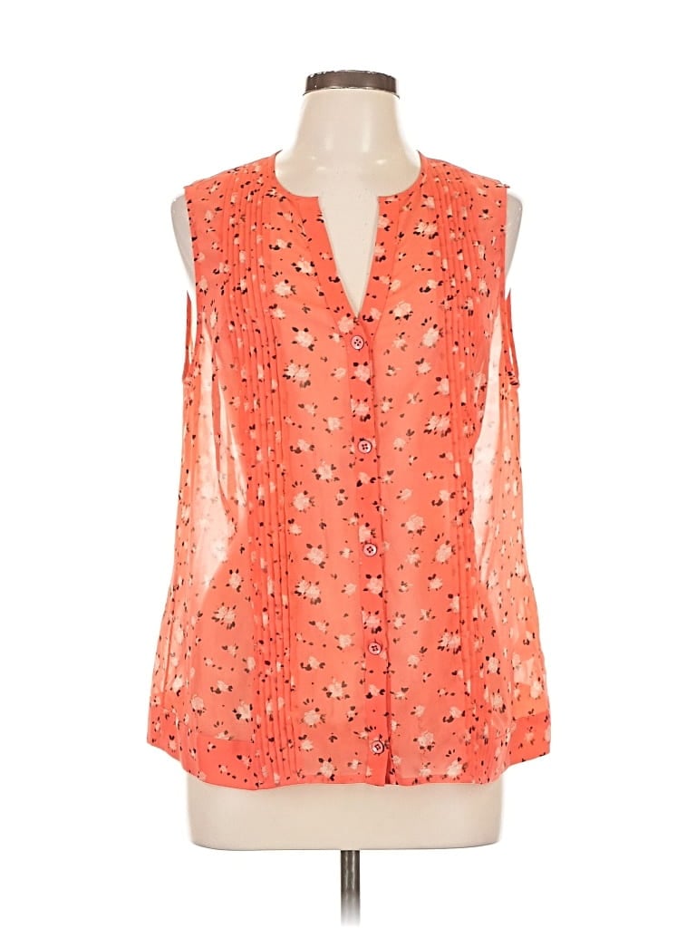 Pre-owned Cabi Sleeveless Blouse In Orange