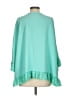 Casting 100% Recycled Polyester Teal 3/4 Sleeve Blouse Size S - photo 2
