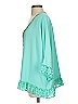 Casting 100% Recycled Polyester Teal 3/4 Sleeve Blouse Size S - photo 5