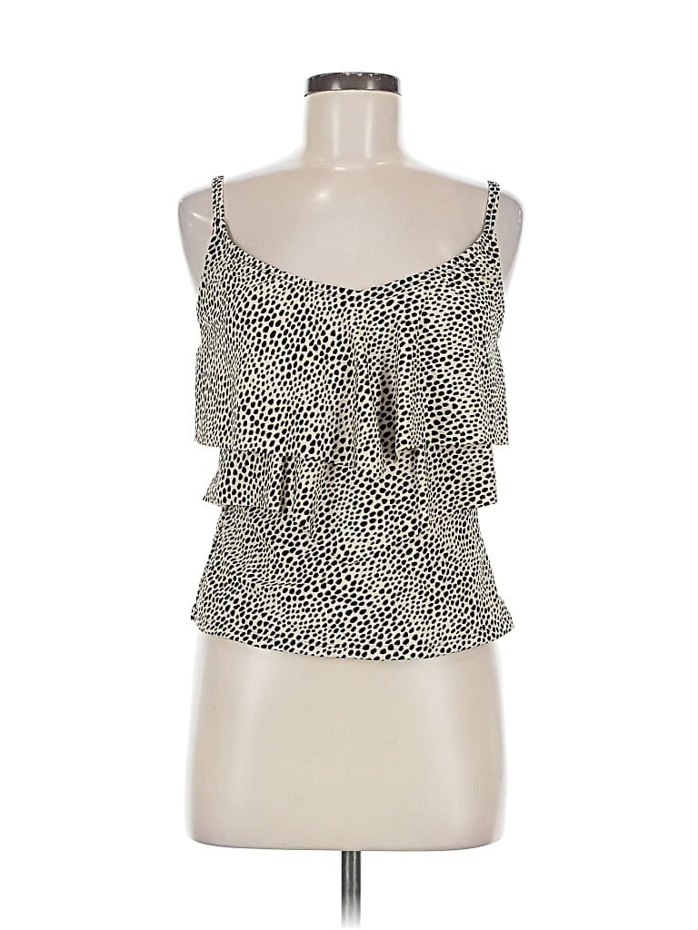 Pre-owned Ellen Tracy Sleeveless Top Ivory Strapless Neckline Tops In White