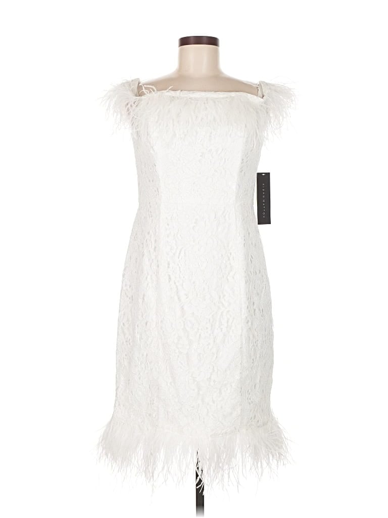 Pre-owned Aidan Mattox Cocktail Dress In White