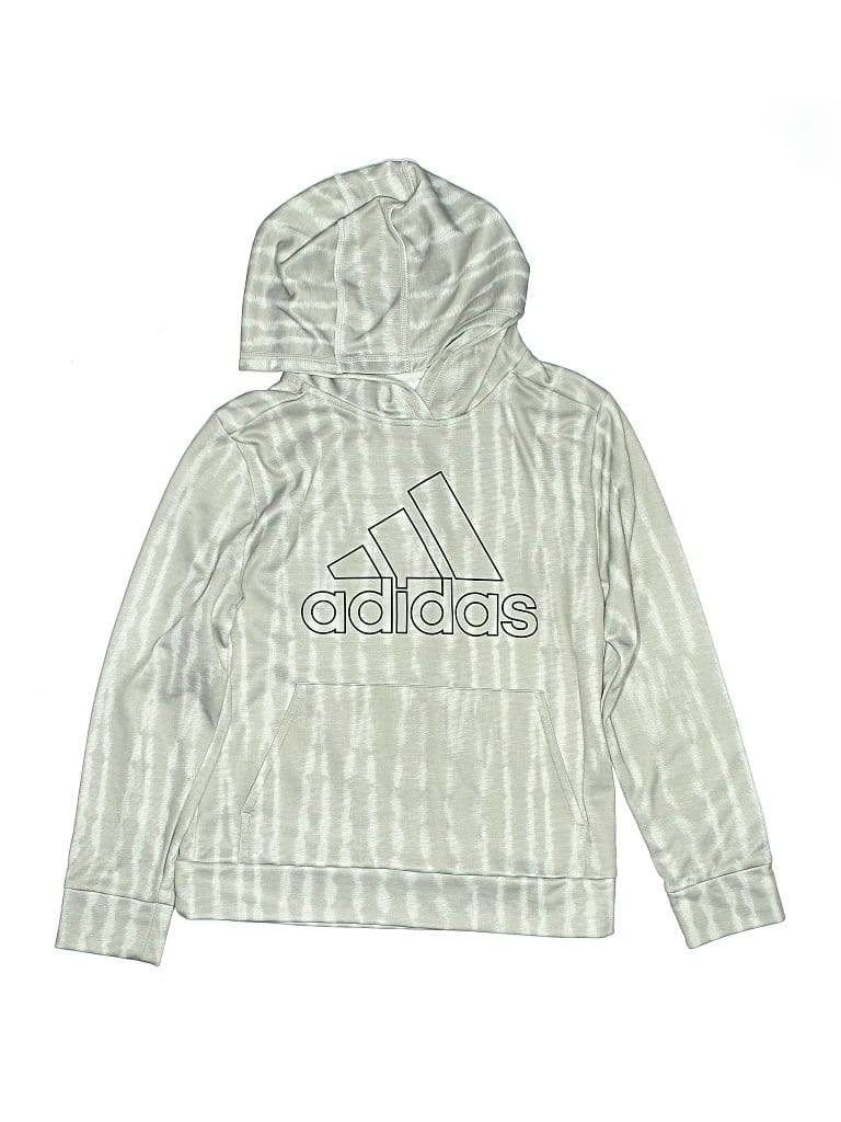 Pre-owned Adidas Originals Kids' Pullover Hoodie In Silver