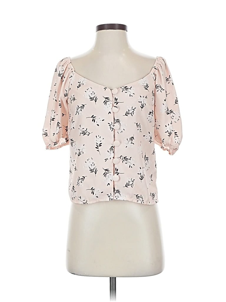 Pre-owned Row A 3/4 Sleeve Blouse In Pink
