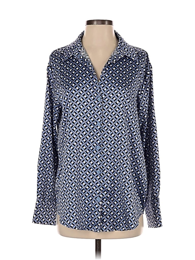 Pre-owned Mustard Seed Long Sleeve Blouse In Blue