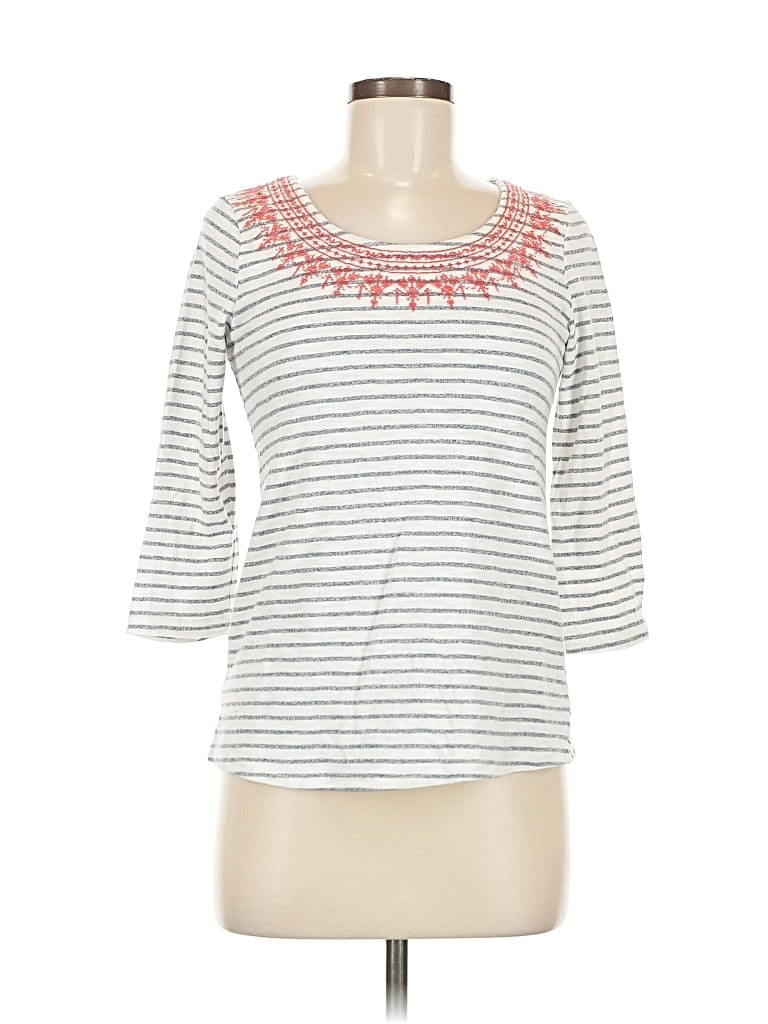 Pre-owned Skies Are Blue 3/4 Sleeve T-shirt In White