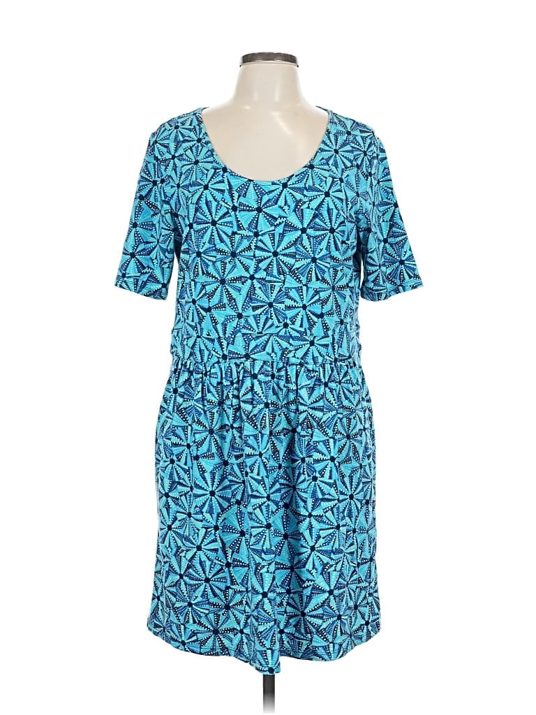 Pre-owned Lands' End Casual Dress In Blue