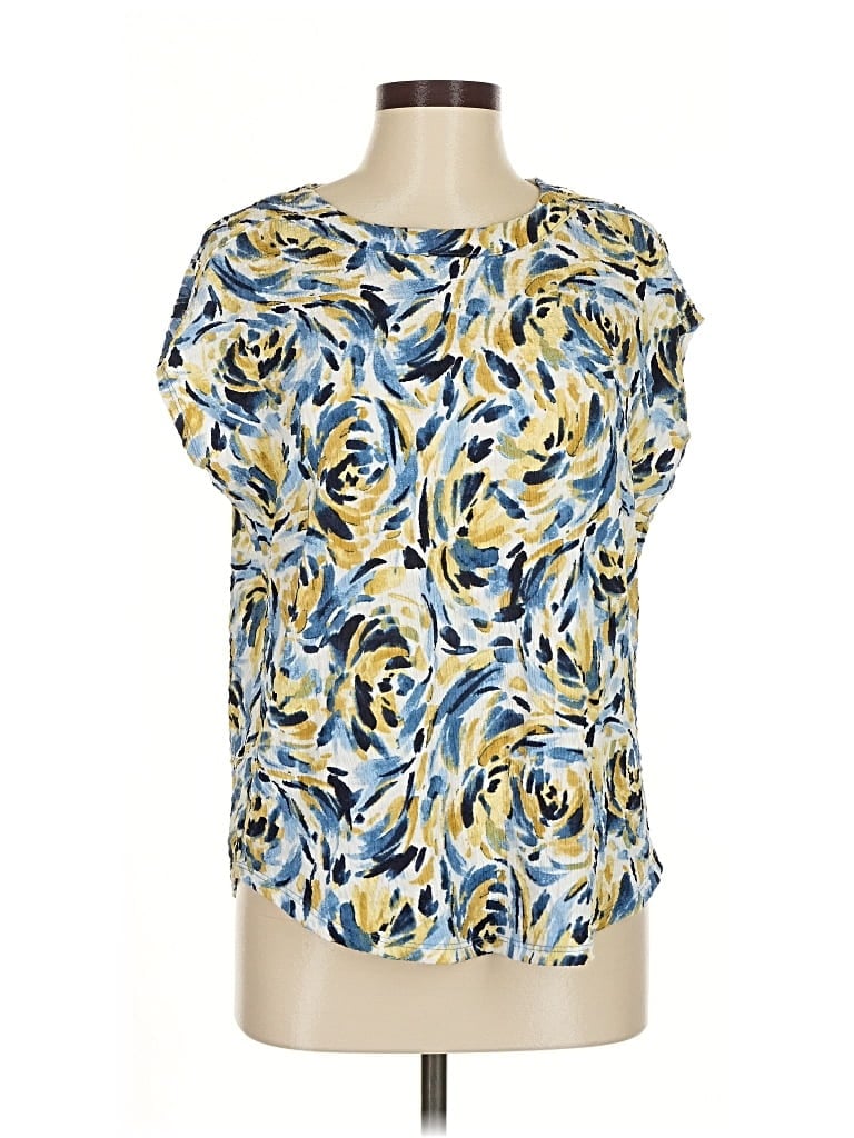 Pre-owned Jones New York Short Sleeve Blouse In Blue