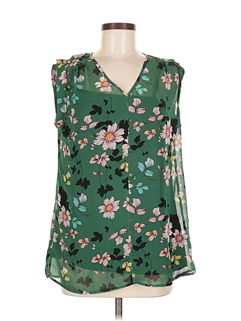 Pre-owned Cabi Sleeveless Blouse In Green