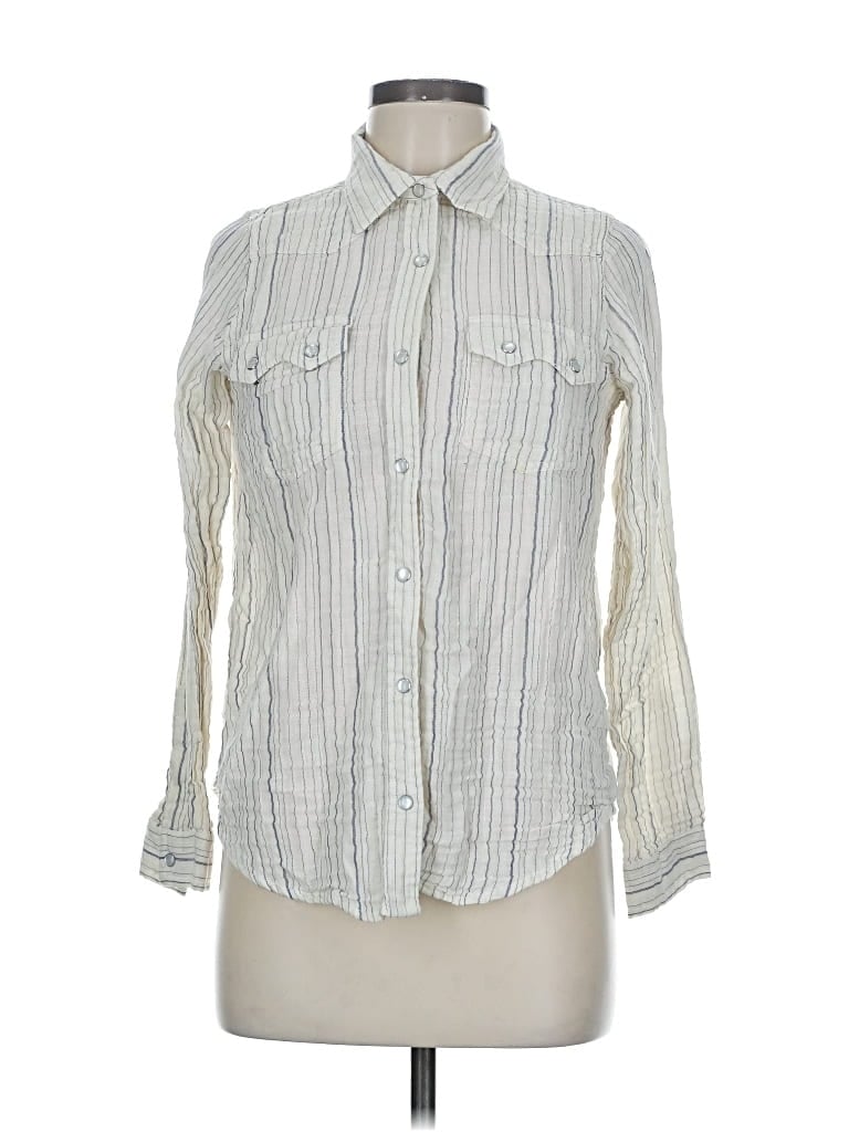 Pre-owned Ci Sono Long Sleeve Button Down Shirt In White