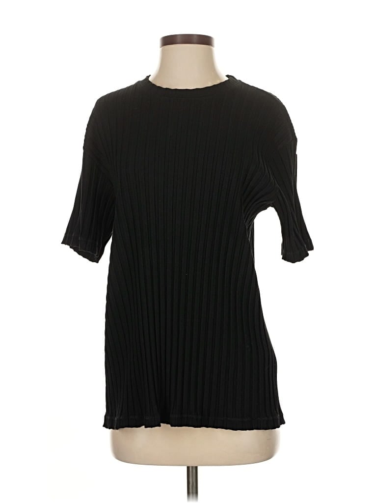 Pre-owned Good American Short Sleeve T-shirt In Black