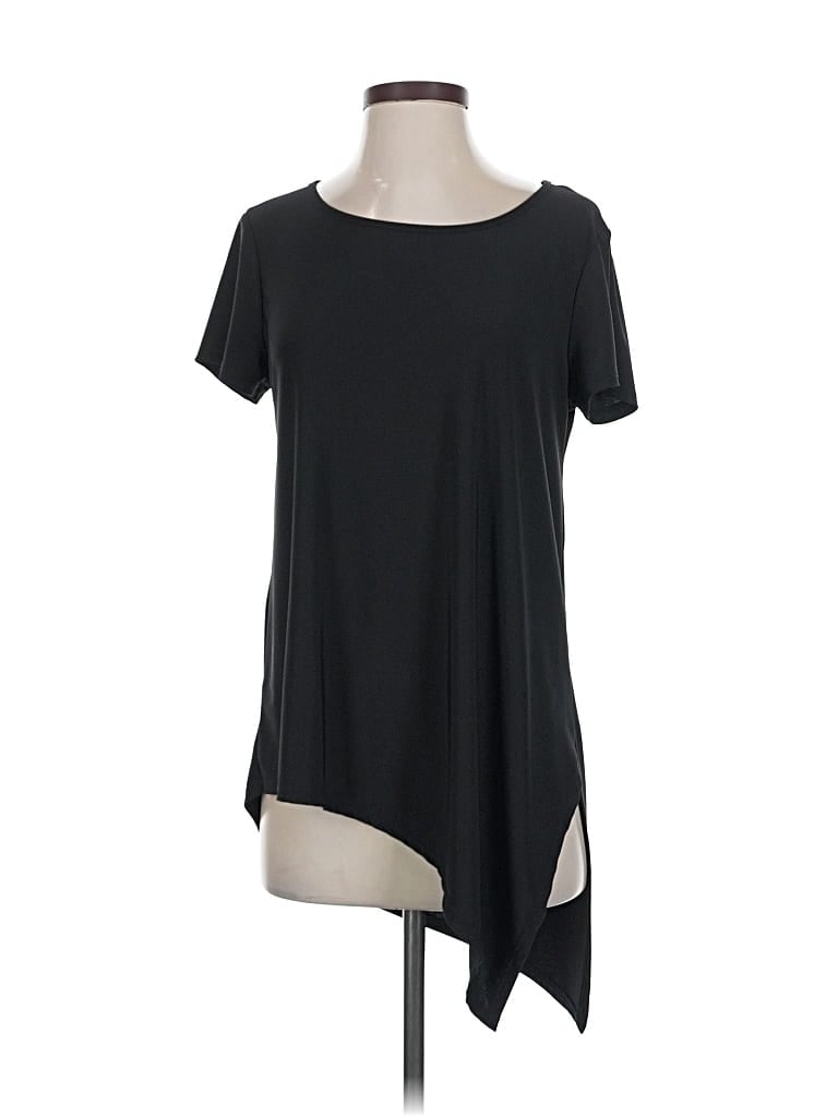 Pre-owned Sami & Jo Short Sleeve Top Black Keyhole Neckline Tops