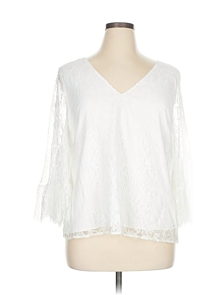 Pre-owned Modcloth 3/4 Sleeve Blouse In White