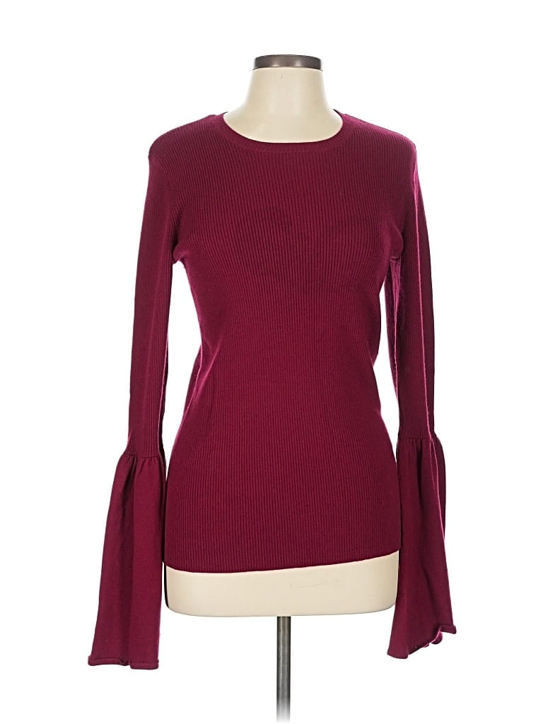 Pre-owned Bcbgmaxazria Long Sleeve T-shirt In Burgundy